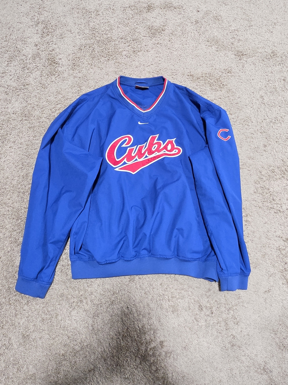 Vintage Nike MLB Chicago Cubs Pullover Windbreaker Jacket Blue Men's Size L